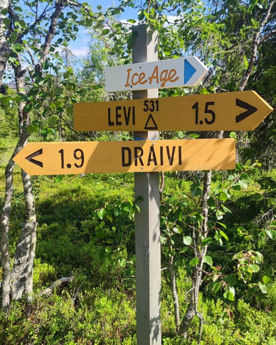 Le panneau officiel au départ du sentier de l'Âge de Glace